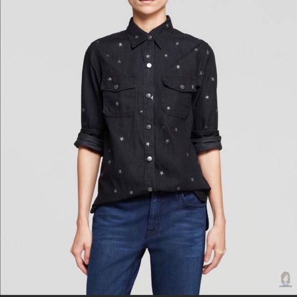 Current/Elliott The Perfect Shirt Black Stars 1 - Picture 3 of 9